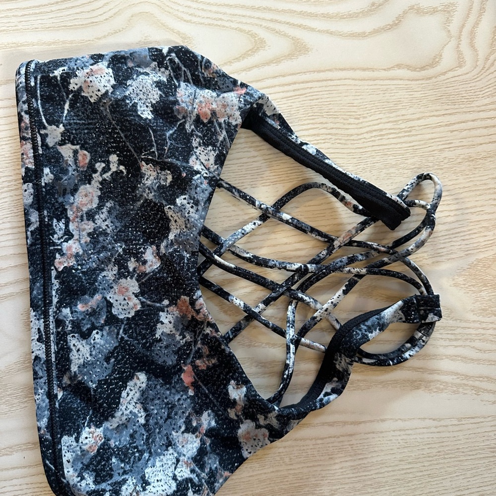 Floral Strappy Sports Bra